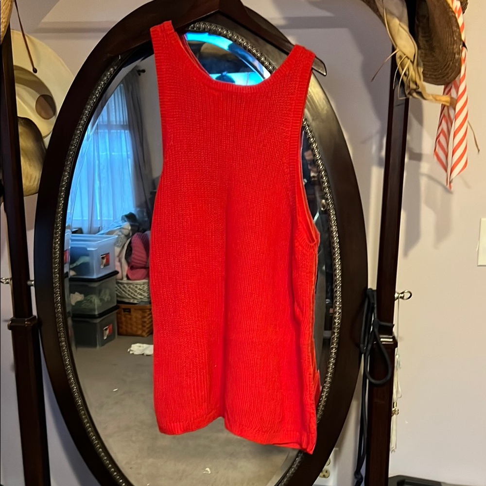 Ava & Viv Red Tank Top Sweater with Silver Accent - Picture 4 of 4